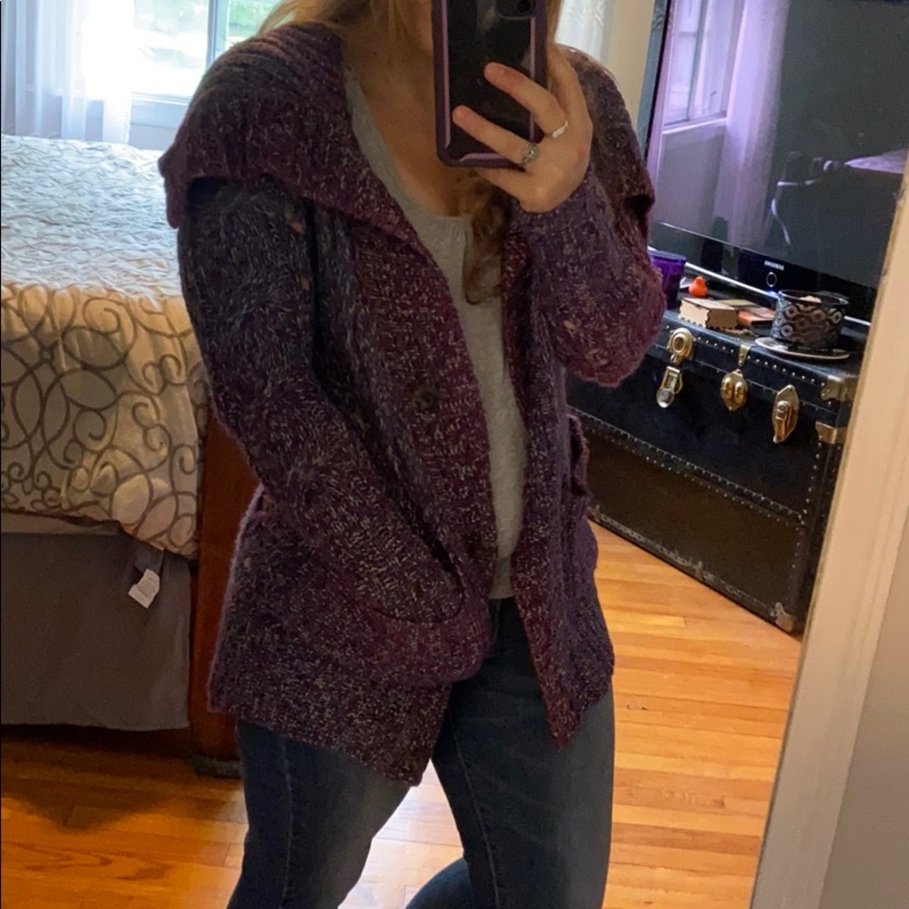 NWT Purple/blue Long Cardigan, Size XXS